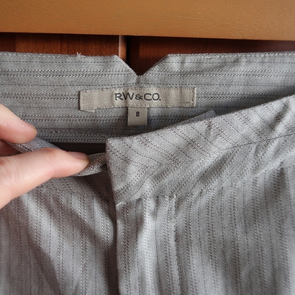 RW&CO. Grey Pinstripe Trousers - Picture 6 of 9
